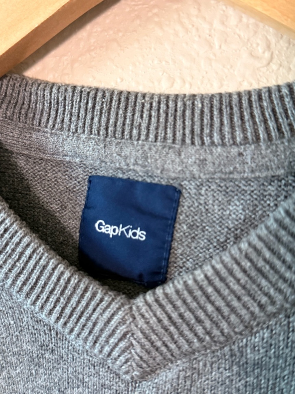 GAP Kids V-Neck Sweater in Gray - Picture 3 of 4